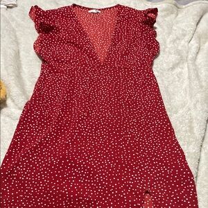 Elegant Maxi Red Polka Dot Dress